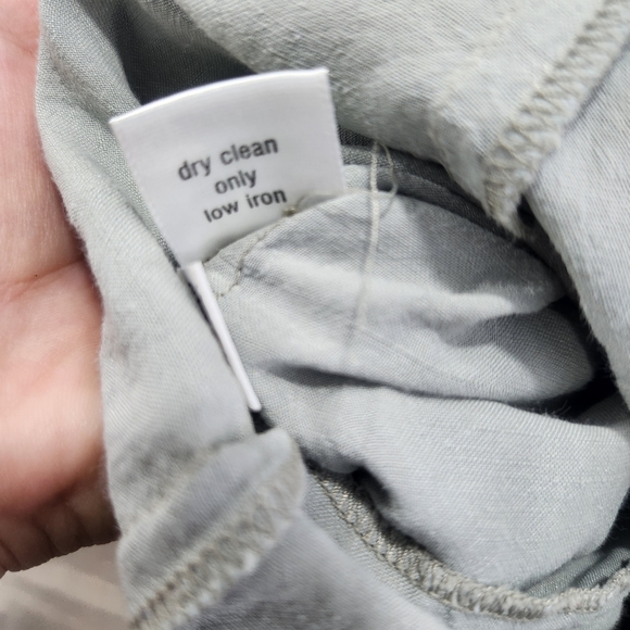 Vintage Suzen USA Linen Blend Midi Dress Mother of Pearl Buttons Small - Picture 14 of 14